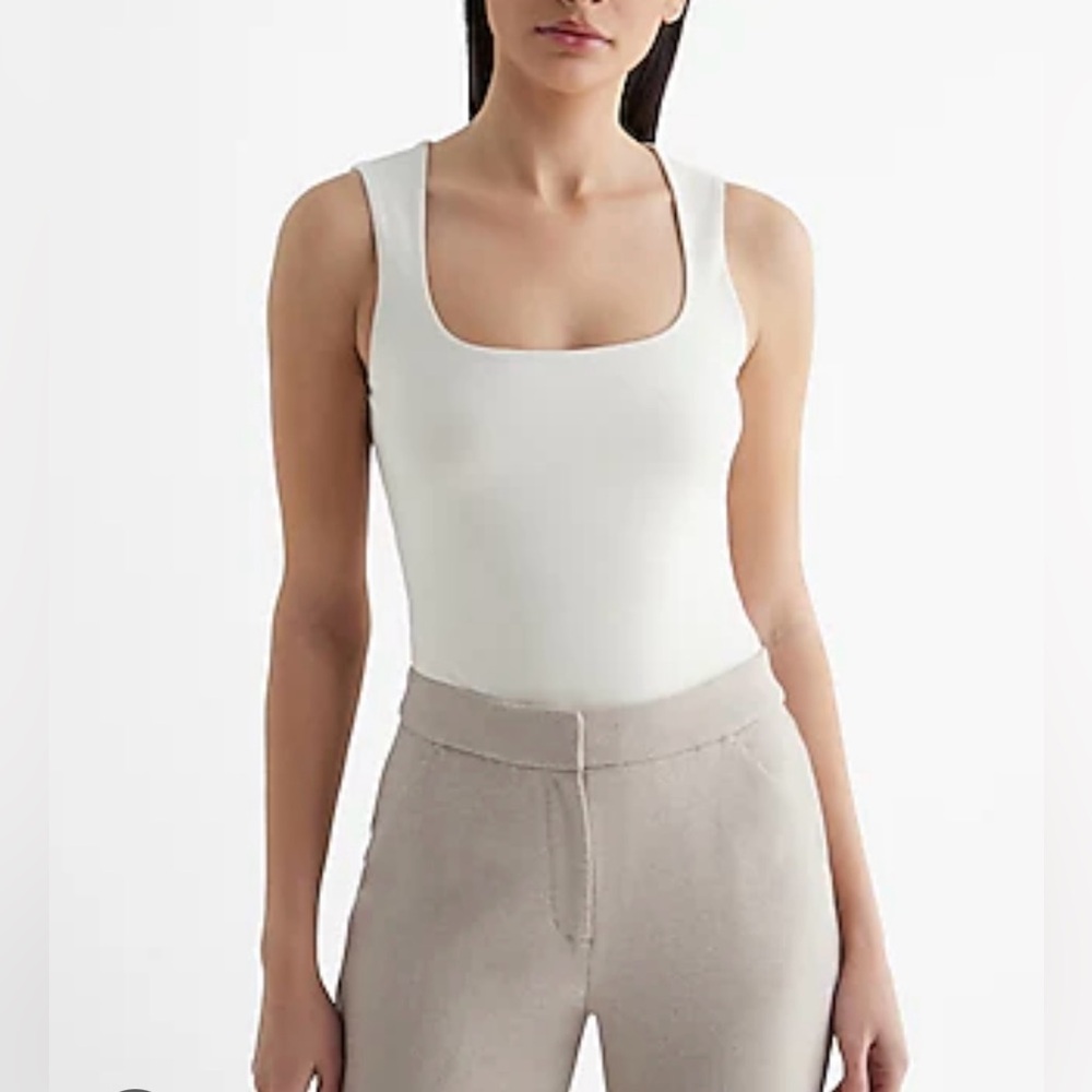 Express Body Contour Stretch Cotton Scoop Neck Tank